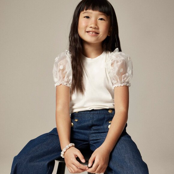 Crewcuts Organza T-Shirt Girl XXL(14-15) Ivory Twee Special Occasion Holiday NWT - Picture 1 of 16